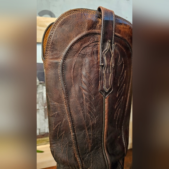 SOLD-Lucchese Women's Brown 8.5 Western Boots - Picture 7 of 11